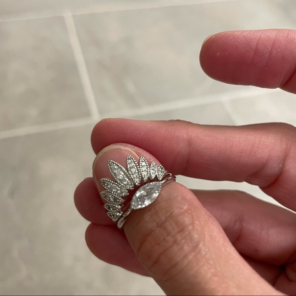 Chloe + Isabel Silver Pavé Stacking Ring Set - Picture 4 of 5